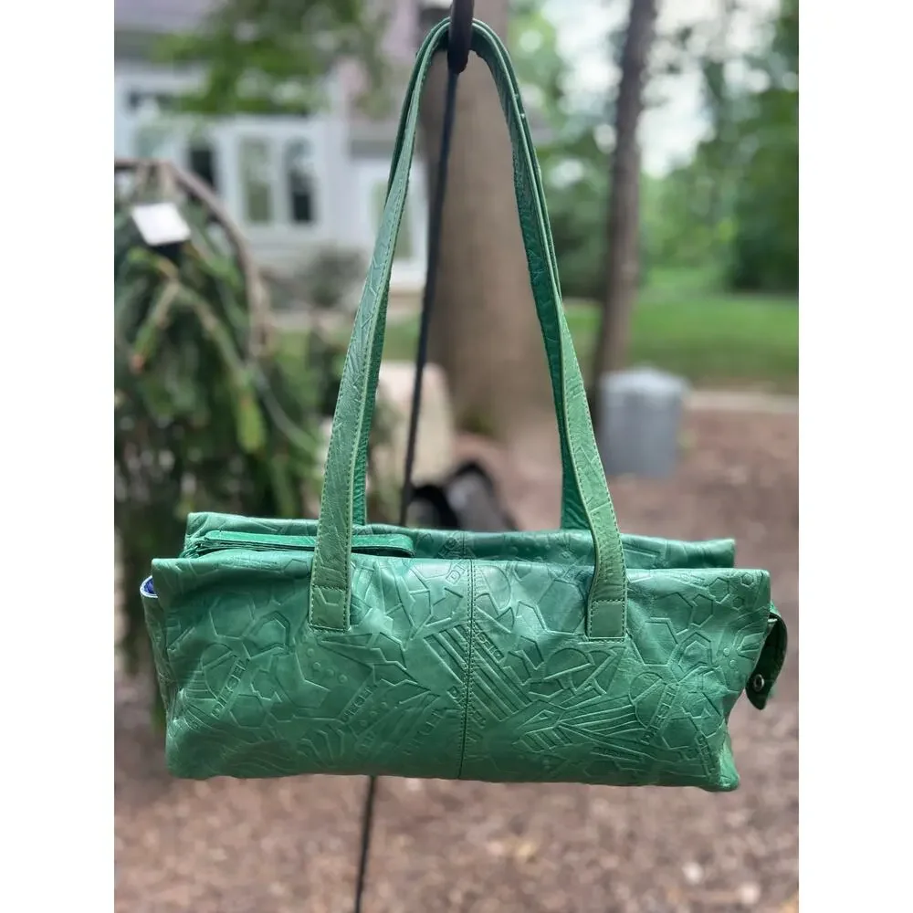 DIESEL $625 Women's Green Embossed Shoulder Bag